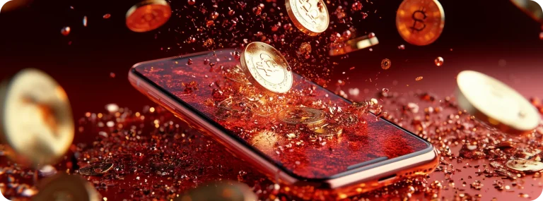 phone and coins